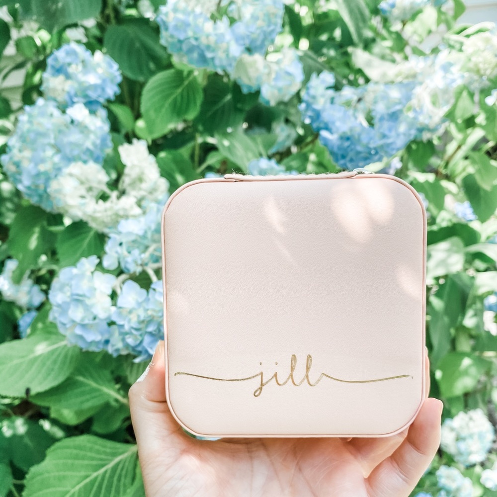 Pink Vegan Leather Travel Jewelry Box BLANK